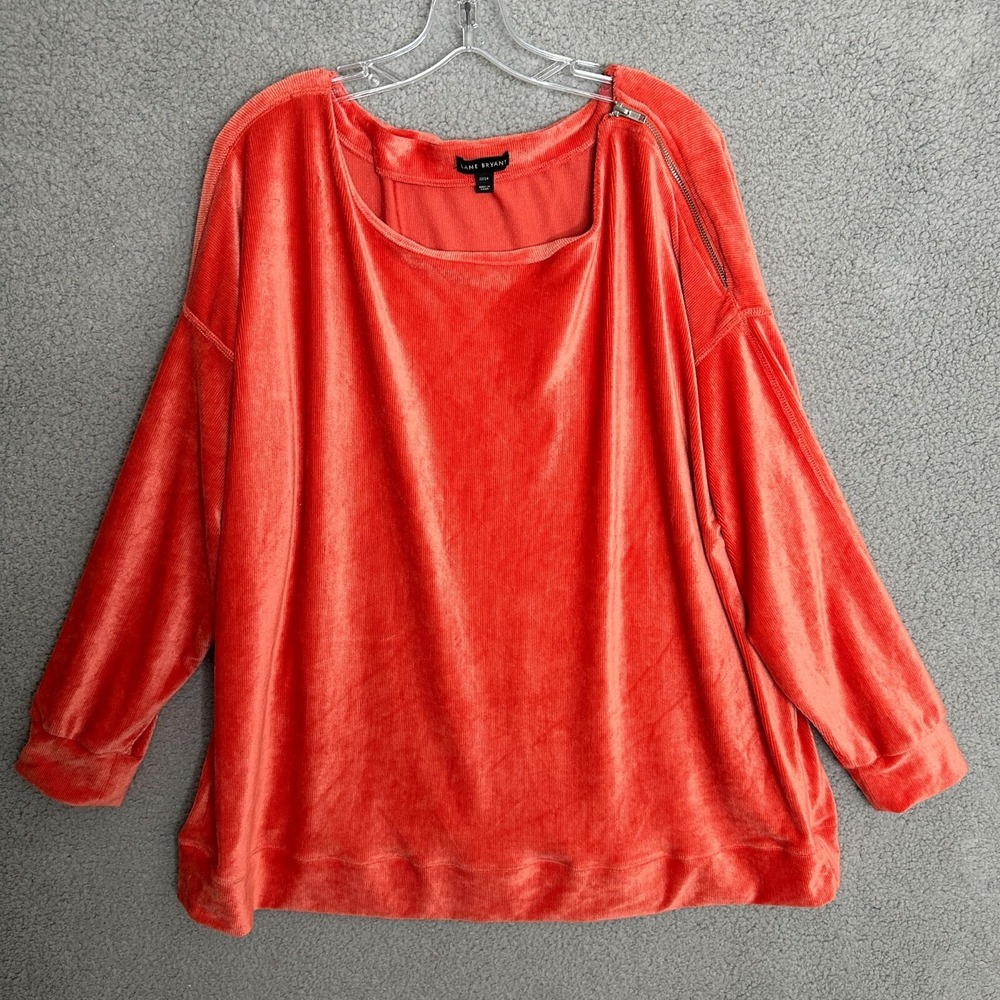 Lane Bryant 22/24 Coral Soft Knit Relaxed Top Chenille